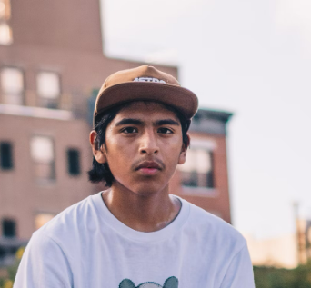 Man in cap outdoors